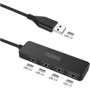 Nilox - USB Hub - Zwart - USB 3.0 - Meerdere Poorten