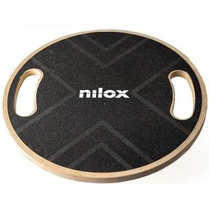 Nilox Power Balance Board, tablette proprioceptive en bois durci, antidérapante et anti-trace, repose-pieds rotatifs pour renforcer les muscles et la coordination