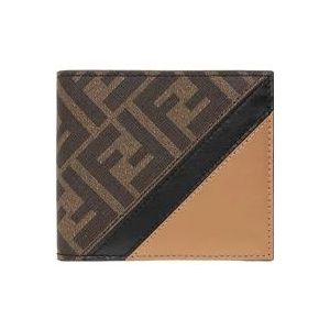 Fendi Bifold portemonnee met monogram , Brown , Heren , Maat: ONE Size