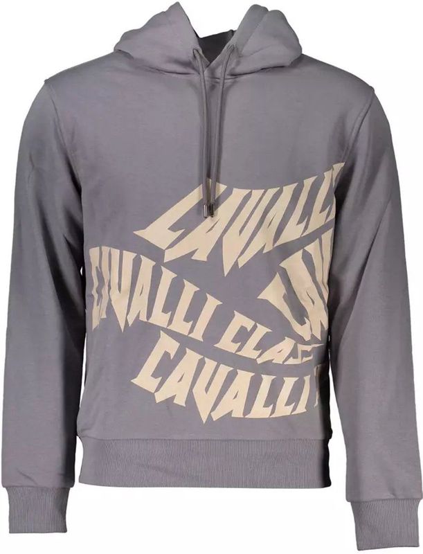 Cavalli Class - Hoodie - Grijs - Heren - Katoen - Iconische Logoprint