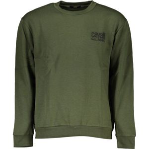 Cavalli Class - Groene Geborduurde Trui - Heren - Katoen - Ronde Hals