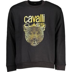 Cavalli Class - QXT66B CF062 - Trui - Zwart - Luipaardprint Logo
