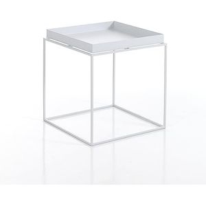 Wink Design Salontafel binnen en buiten, metaal, mat wit, H44,5 x 40 x 40 cm