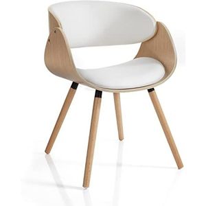 Wink Design Derby Evo Wood meerlaagse stoel, eiken, wit, 54 x 52 x 73 cm