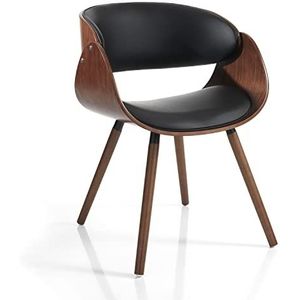 Wink Design Derby Evo Dark Wood meerlaagse stoel, walnoot, zwart, 54 x 52 x H 73 cm