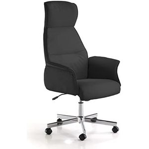 Wink Design Lagoon Black bureaustoel, metaal, zwart, chroom, H116/126 x 64 x 75 cm