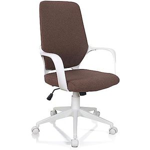 Wink Design Tanger Brown bureaustoel, metaal, bruin, mat wit, 62,5 x 61 x H101/111 cm