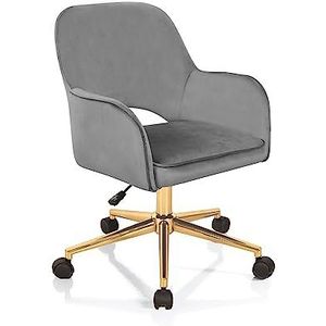 Wink Design Shady Grey Fauteuil de bureau, métal, gris, or brillant, 57 x 58 x H80 / 88 cm