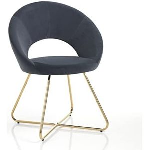 Wink Design Eden Grey Lot de 2 chaises, gris, or brillant, hauteur 82 x 64 x 56 cm