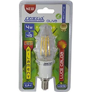Omega Electric Line LD376 LED-lamp, filament, 4 W, E14, 3000 K, 400 lm, oranje