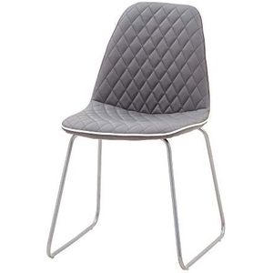 Italian Concept stoelen set Branda, metalen tuubolare, polyurethaan, kunstleer, 45 x 55 x 83 cm, 4 stuks 45.5 x 55 x 83 cm Grijs