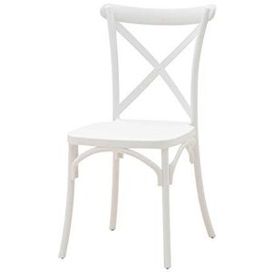 Italian Concept Old Set 4 stoelen, stapelbaar, van polypropyleen, wit, retrostijl