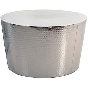 Tuoni Matai Salontafel van gehamerd metaal, zilver, hoogte 41 cm