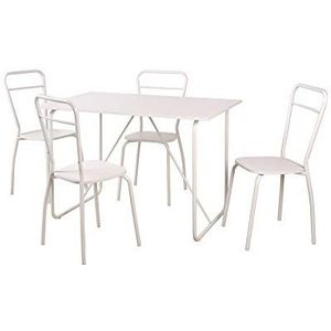 CRIBEL Andersen tafel en 4 stoelen, wit, 110 x 70 cm