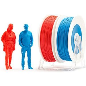 Eumakers FPLAD-2C-R/B filament PLA, 2,85 mm, rood/blauw, 1 paar