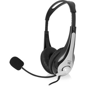 Ewent EW3565 hoofdtelefoon/headset Bedraad Hoofdband Oproepen/muziek USB Type-A Zwart, Wit