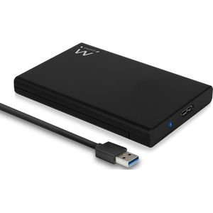 USB EW7044 3.1 externe harde schijf behuizing voor 9,5 mm 7 mm 2,5 inch SATA-I, SATA-II, SATA III, SATA SATA SSD en HDD met USB 3.0-kabel, geen extra drivers nodig, zonder gereedschap - zwart