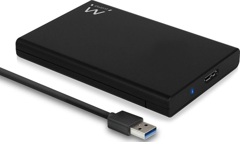 USB EW7044 3.1 externe harde schijf behuizing voor 9,5 mm 7 mm 2,5 inch SATA-I, SATA-II, SATA III, SATA SATA SSD en HDD met USB 3.0-kabel, geen extra drivers nodig, zonder gereedschap - zwart