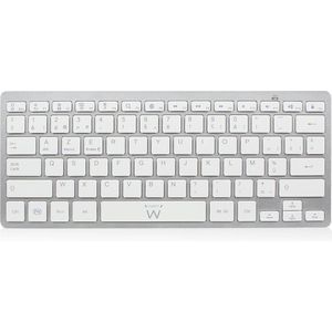 Ewent EW3168 toetsenbord voor mobiel apparaat Zilver, Wit Bluetooth AZERTY Belgisch