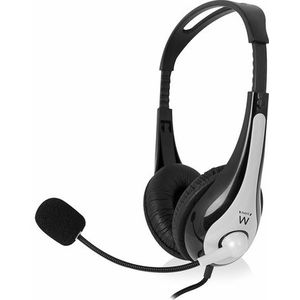 Ewent Headphones - Zwart - Met Microfoon en Volumeregeling