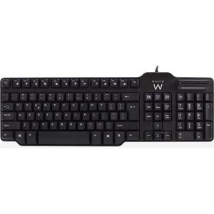 Keyboard with Reader Ewent EW3252 DNI Black (Spanish)