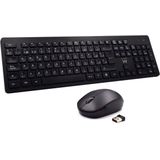 Ewent EW3256 Draadloos toetsenbord en muis 2,4 GHz, QWERTY Spaans Chiclet draadloos toetsenbord stille muis draagbare lange batterijduur zwart