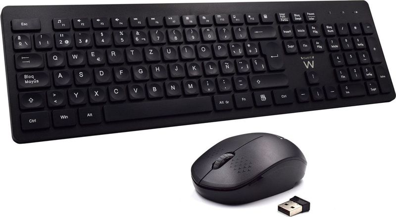 Eminent - EW3256 - Draadloos Toetsenbord En Muis - Spaans - Zwart