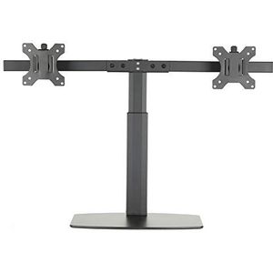 Ewent Monitorhouder met dual-arm gasdrukveer, voor 2 monitoren tot 68 cm (27 inch), met sokkel, houder voor 2 schermen PC, led-cd-tv's, draaien, kantelen en draaien