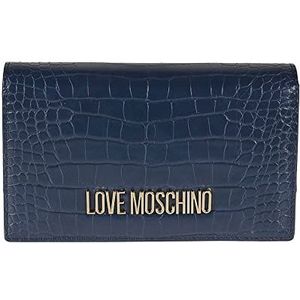 Love Moschino PU-tas ST.Croco schoudertas voor dames, blauw denim