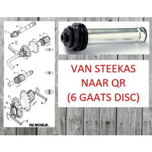 Miche achternaaf adaptor voor steekas naar qr dx m/disc