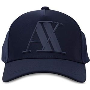 Armani Exchange Heren Rubber Logo Ax Cap Baseball Cap, blauw, Eén maat