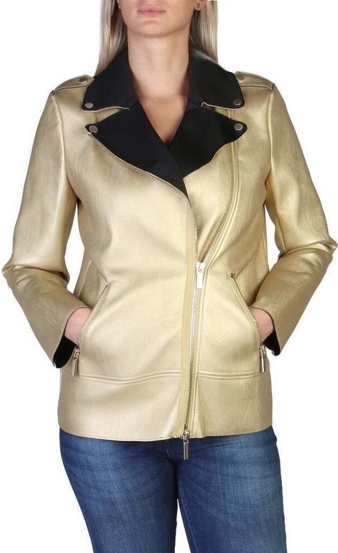 Armani Exchange - Leren Jas - Goud - Leer - Asymmetrische Rits