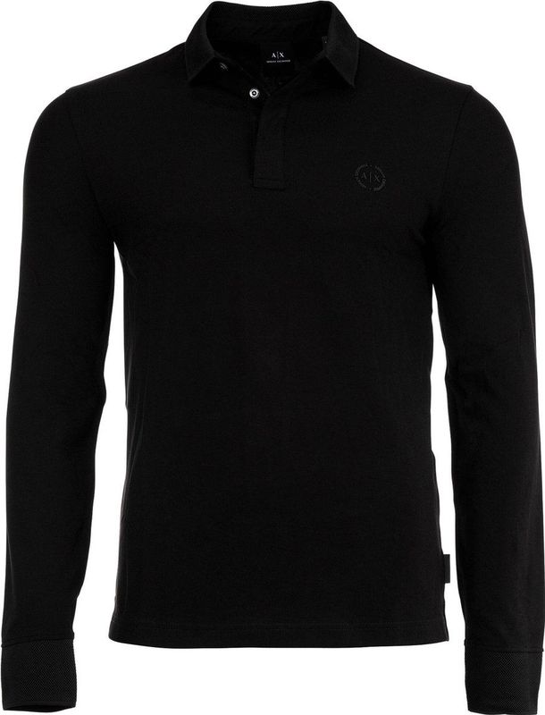 Armani Exchange - 8NZF79ZJ81Z1100 - Katoenen Poloshirt - Wit - Lange Mouwen - Casual