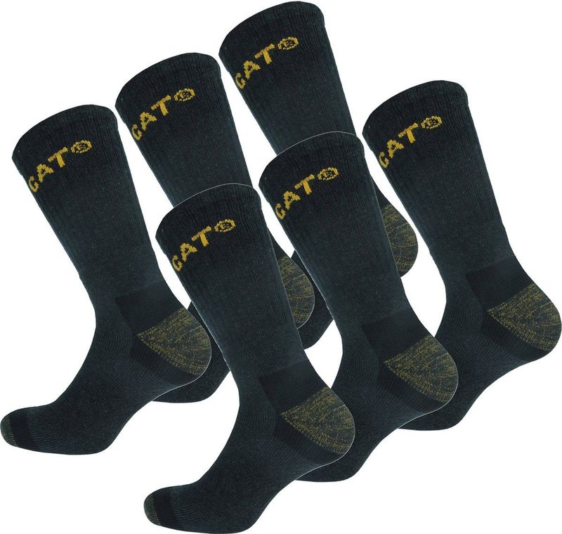 Caterpillar - 6 Paar Werksokken - Kuithoogte - Antraciet - Katoen