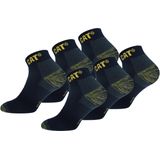 Caterpillar - Premium Sneaker Werksokken - Blauw - Set van 6 Paar - Enkelhoogte - Dubbele Versterking op Hiel en Teen