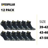 Caterpillar - Werksokken - Wit - Set van 12 Paar - Enkelhoogte - Versterkt op Hiel en Teen - Katoen