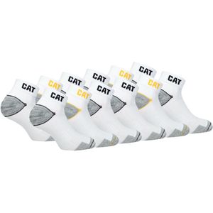 Caterpillar - Werksokken - Wit - Set van 12 Paar - Enkelhoogte - Versterkt op Hiel en Teen - Katoen