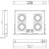 4 Fan Unit For Rack 19"" Grijs