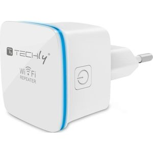 Techly I-WL-REPEATER7 netwerkextender Netwerkrepeater Wit 10, 100 Mbit/s