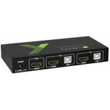 Techly 2x1 USB HDMI KVM Switch 4Kx2K IDATA KVM-HDMI2U KVM-switch Zwart