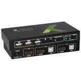Techly 2x1 USB HDMI KVM Switch 4Kx2K IDATA KVM-HDMI2U KVM-switch Zwart