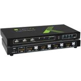 Techly 4x1 USB HDMI KVM Switch 4Kx2K IDATA KVM-HDMI4U KVM-switch Zwart