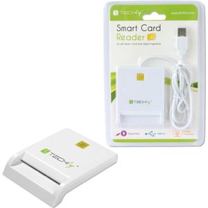 Techly I-CARD CAM-USB2TY smart card reader Binnen USB USB 2.0 Wit