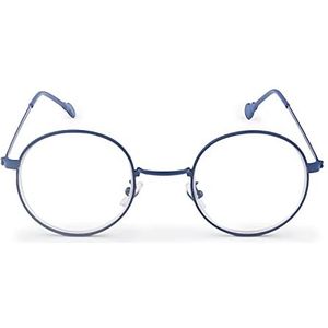 Contacta, Dots Leesbril voor dames en heren, licht en kleurrijk, montuur in ronde vorm, dioptrie + 2,00, kleur blauw, verpakking met brillenkoker, 25 g