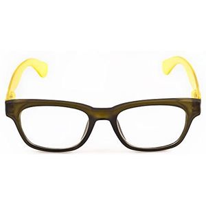 Contacta, Legend Light, leesbril voor dames en heren, lichte bril, vierkant montuur met kleurrijke beugels en flex, bruin, dioptrie + 2,00, verpakking met brillenkoker, 29 g