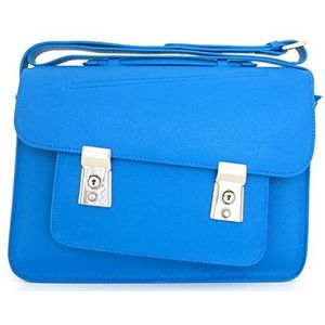 Noomi Ester Bag professionele tas gemaakt van echt leer, 39 cm, blauw, Hemelsblauw, 39, Messenger Bag