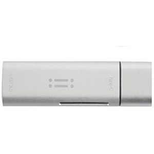aiino - 4-in-1 USB-C + SD/TF-kaartlezer + USB 3.0, universele geheugenkaartlezer, gegevensoverdracht, compact en snel - zilver