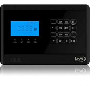 LKM Security Draadloos diefstalbeveiligingsalarmsysteem voor thuis, model WG-YL007M2E+5S+3PIR+SIR08, kan via de mobiele telefoon met de gratis app worden aangestuurd, kleur zwart