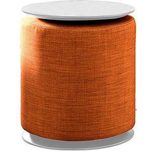 Tuoni Claps salontafel/kruk, meerlaags hout/stof 40x40x46 cm Arancio/Laccato Bianco