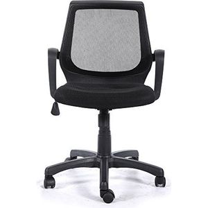 Italian Concept 60 mesh stoel, gelakt metaal, polypropyleen, polyurethaan, texturen, zwart, 58,5 x 59 x 94 cm